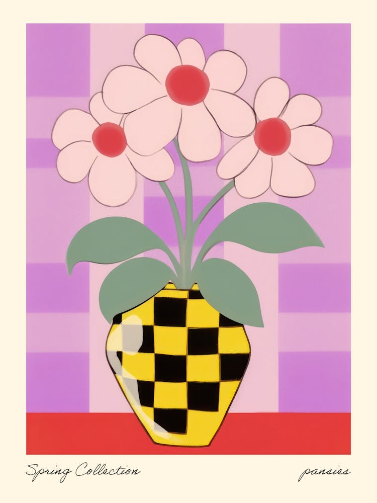 Spring Collection Pansies Flower Vase 5