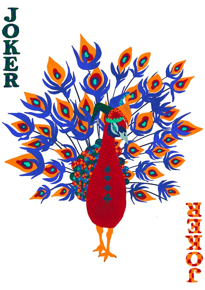 Peacock Joker Card