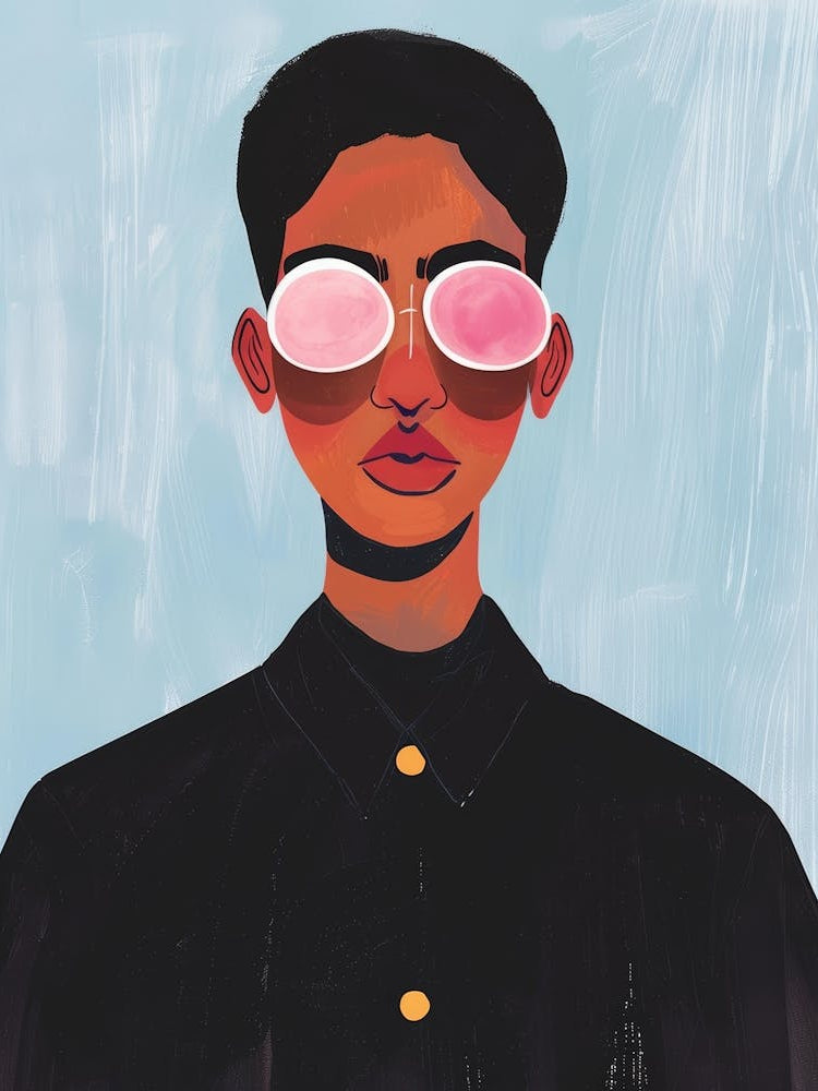 Black Girl With Pink Sunglasses