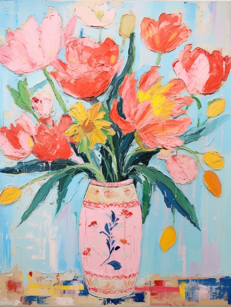 Flower Painting Fauvist Style Peony 3
