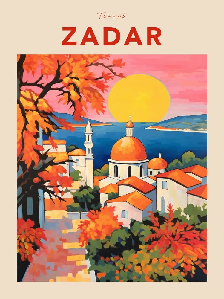 Zadar Croatia 2 Fauvist Travel Poster