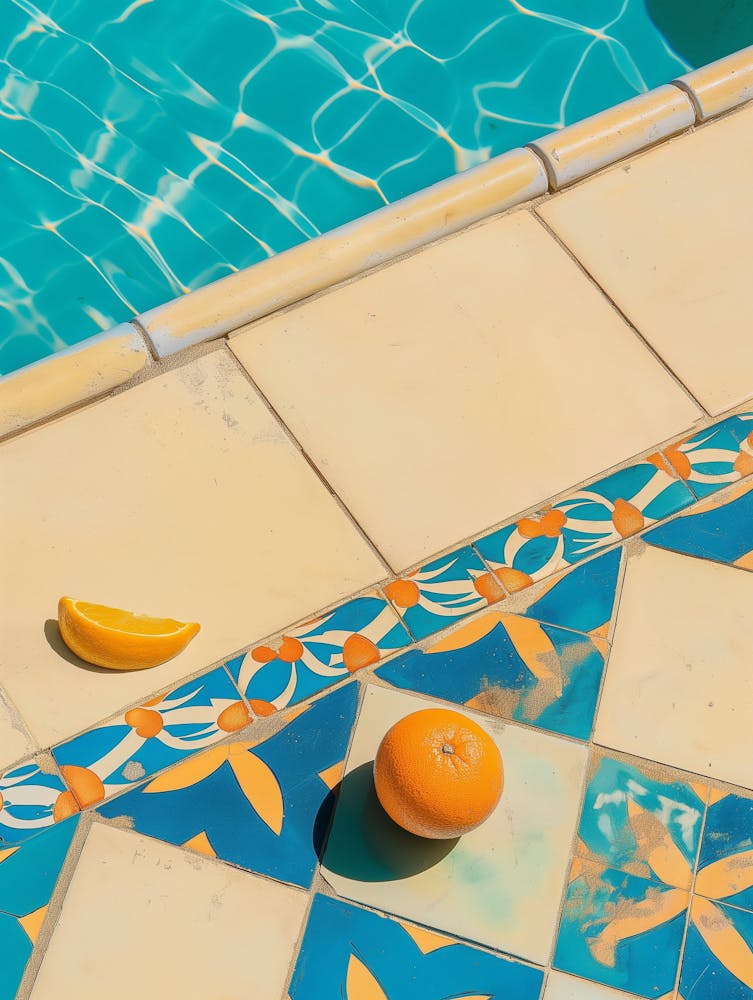 Oranges Dans La Piscine