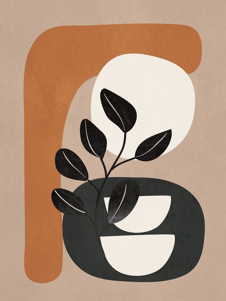 Modern Abstract Minimal Shapes Branches Art 9