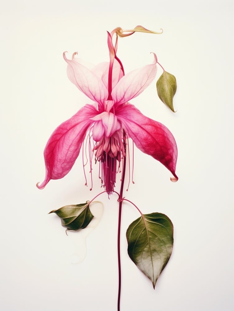 Pressed Flower Botanical Art Fuchsia 1