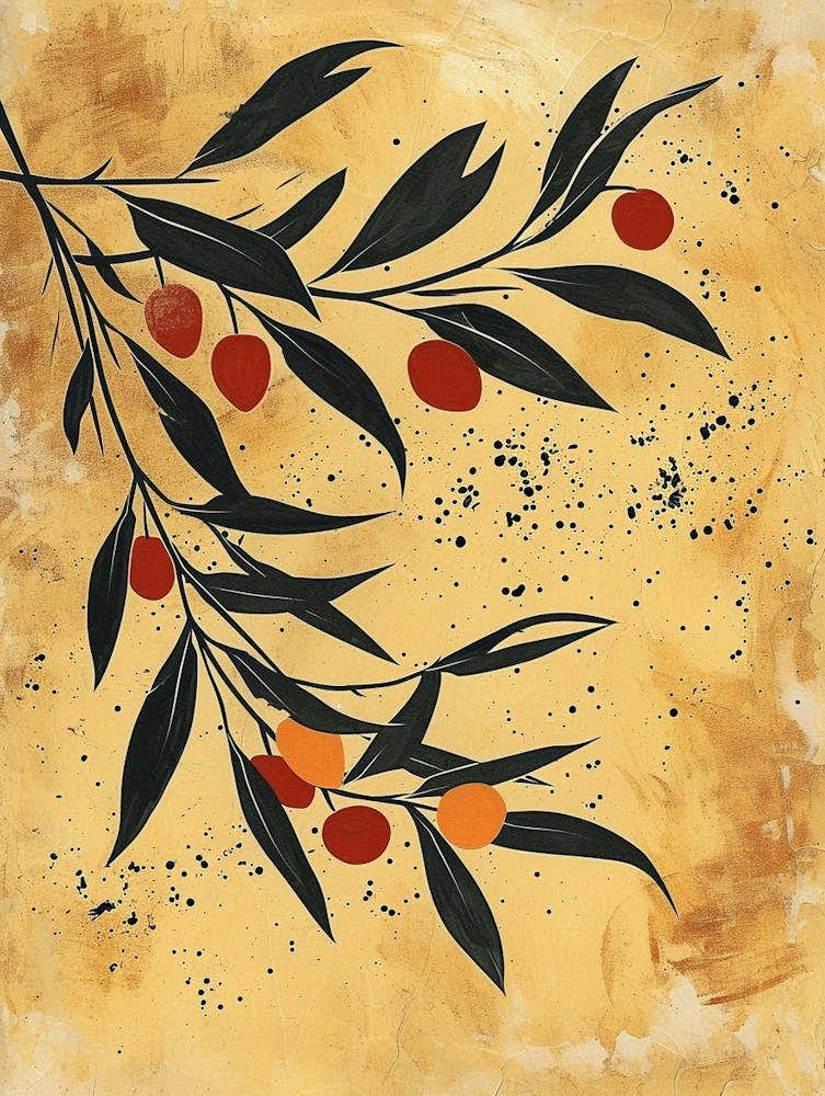 Olive Branch Olive Oil Illustration 2