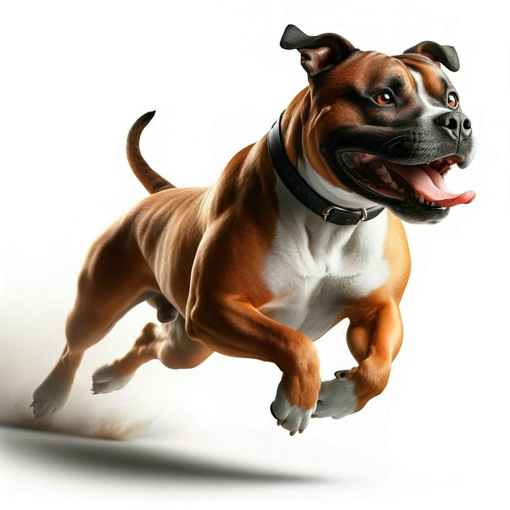 American Staffordshire Terrier Dog White Background 2