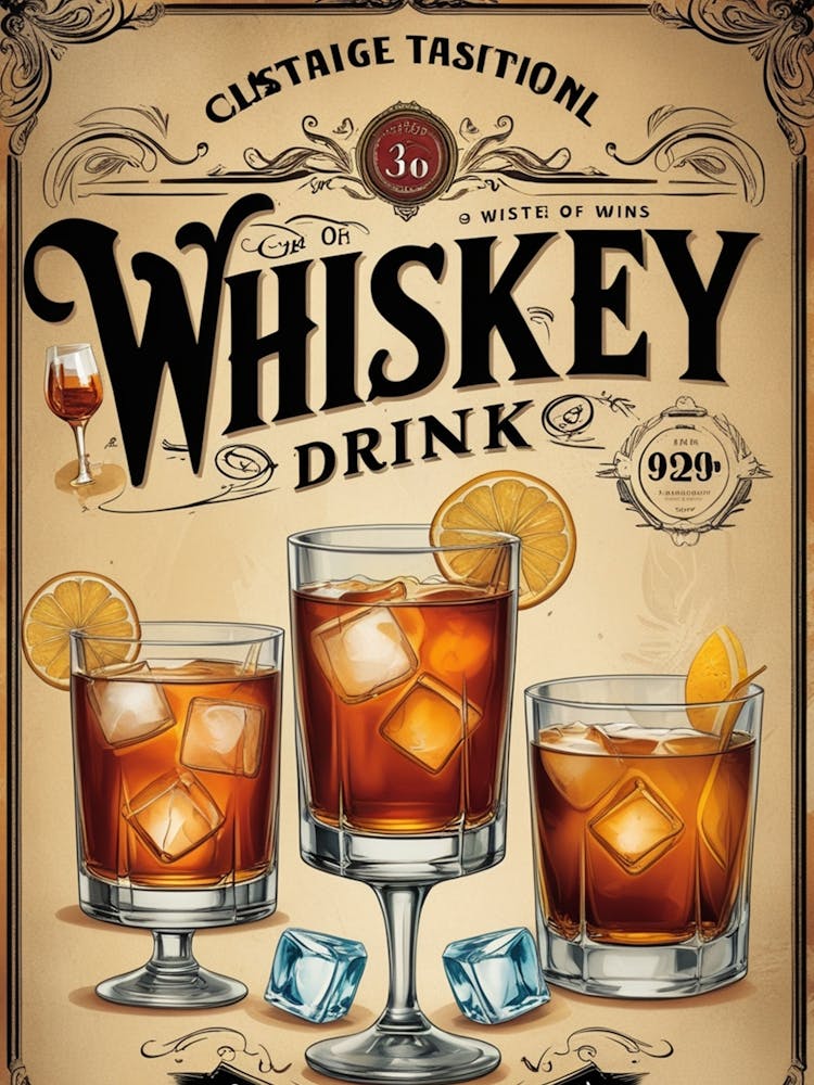 Vintage Whiskey Drink Poster
