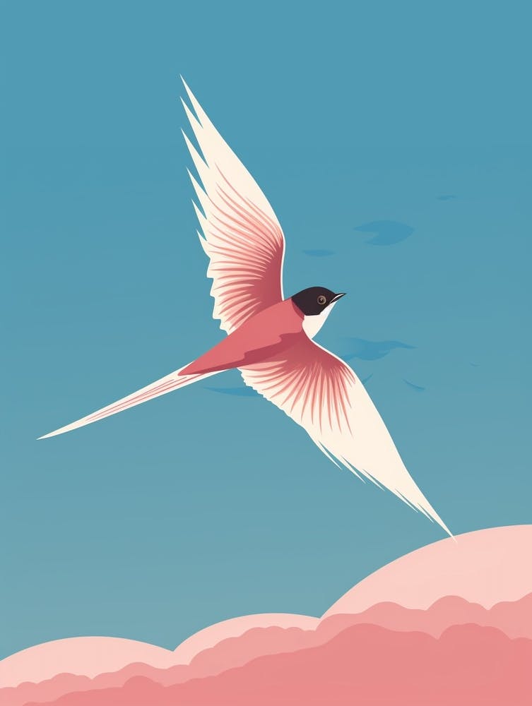 Minimalist Barn Swallow 3 Illustration