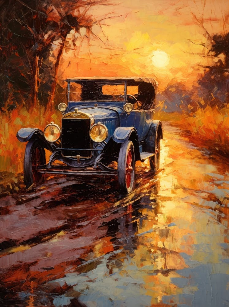 Old Car At Sunset 2