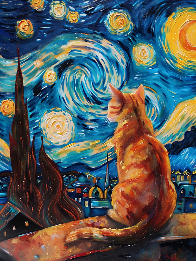 Starry Night Cat