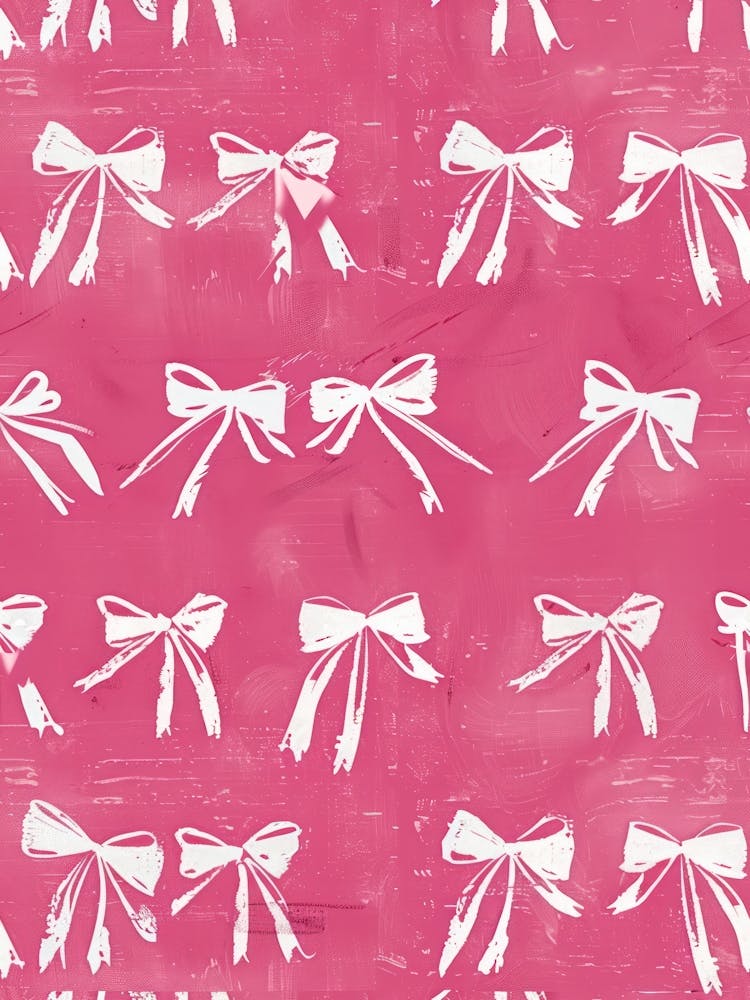 Pink And White Bows 4 Pattern