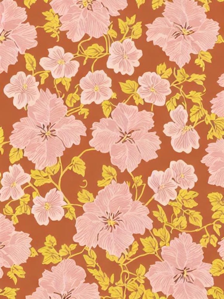 Wisteria Floral Print Retro Pattern 2 Flower