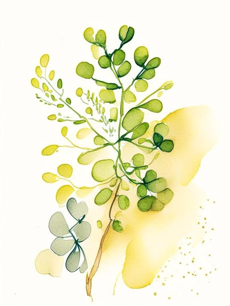 Fenugreek Herb Minimalist Watercolour