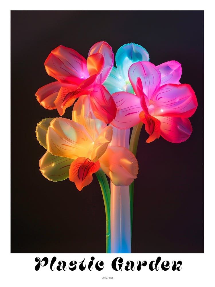 Bright Inflatable Flowers Poster Orchid 4