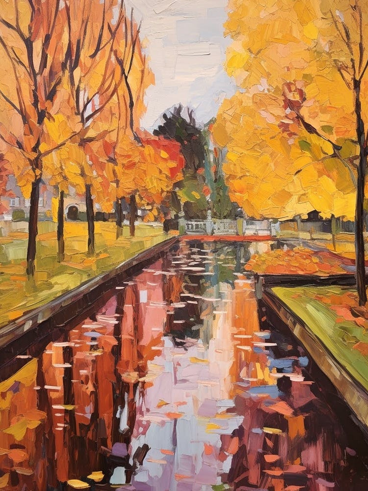 Autumn Gardens Painting Versailles Gardens France 6