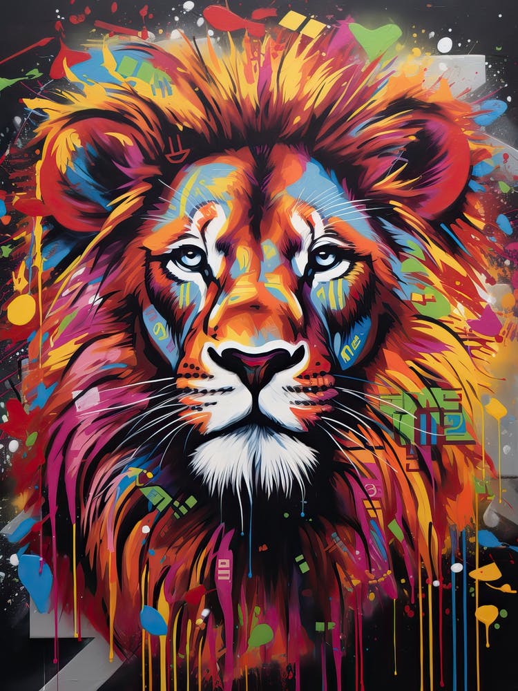 Lion Art Painting Graffiti Style 2