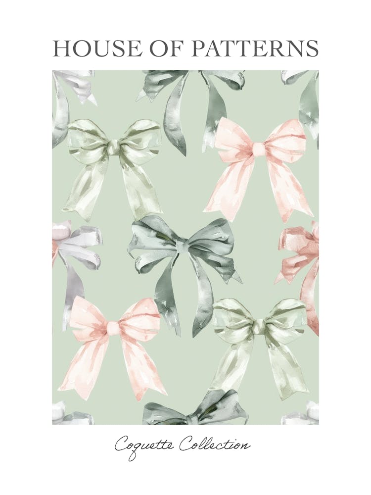 Pale Bows 3 Pattern Poster