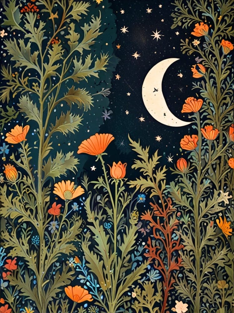 William Morris Moon And Flowers 11