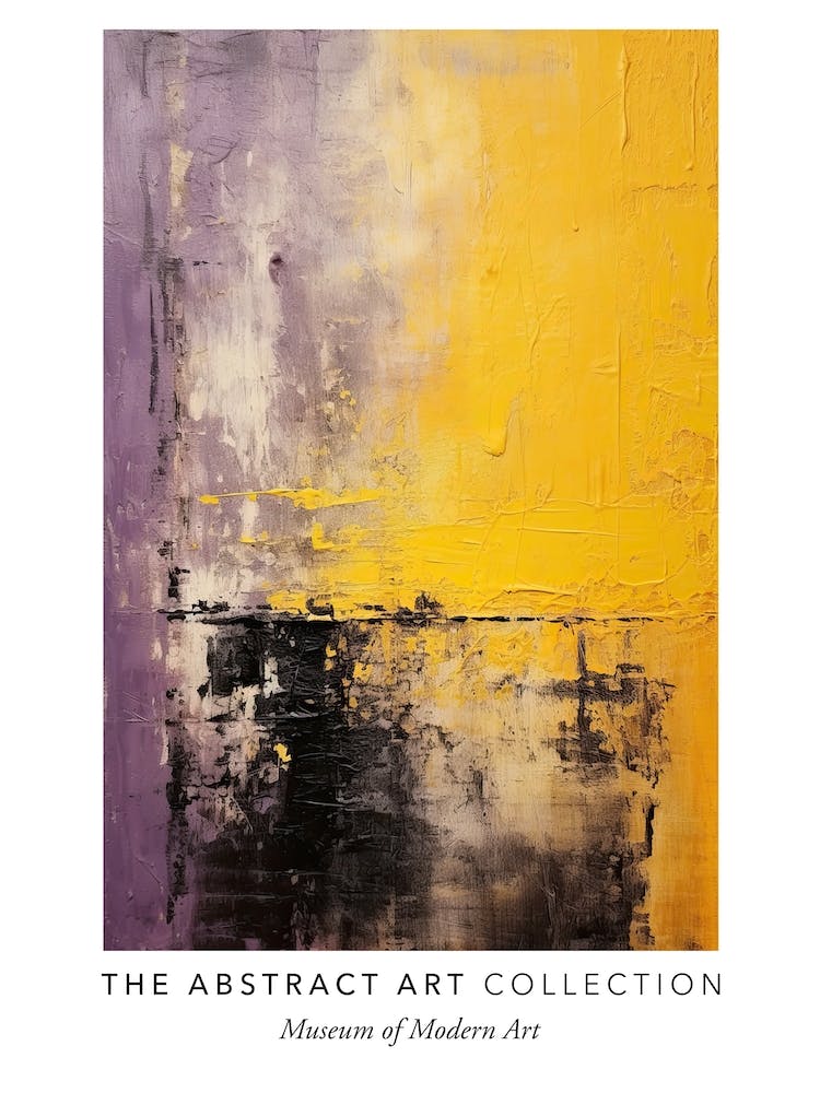 Lilac And Yellow Abstract Painting 1 Exhibition Poster