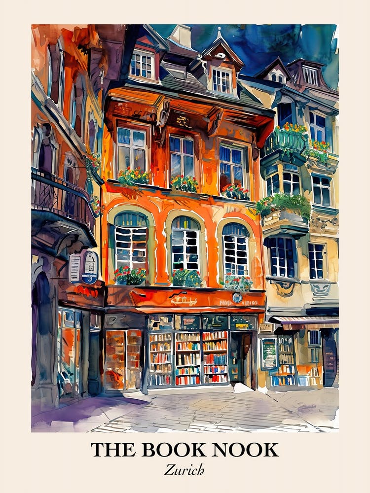 Zurich Book Nook Bookshop 3 Poster