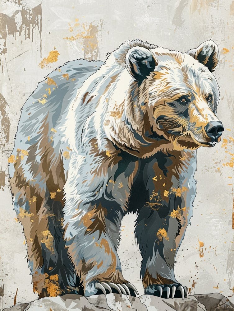 Brown Bear Precisionist Illustration 3