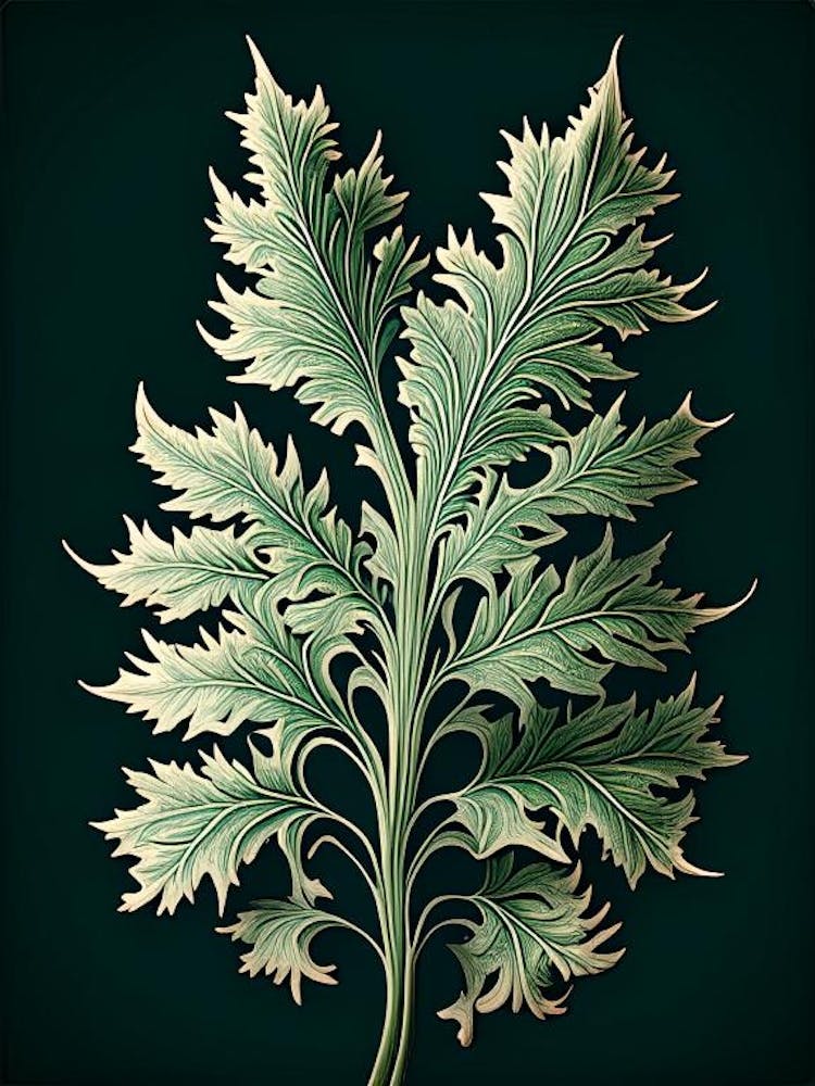 Artemisia Leaf Vintage Botanical 3