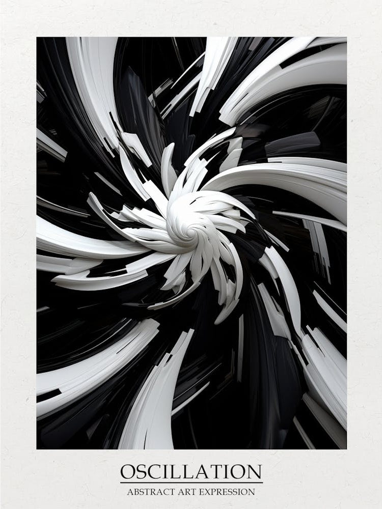 Oscillation Abstract Black And White 7 Poster