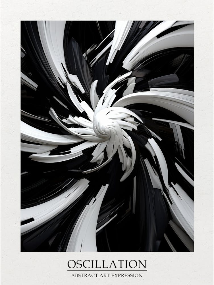 Oscillation Abstract Black And White 7 Poster