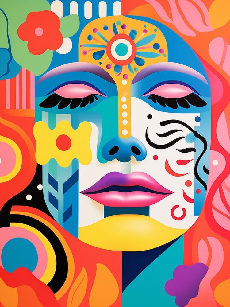 Floral Face Illustration 2