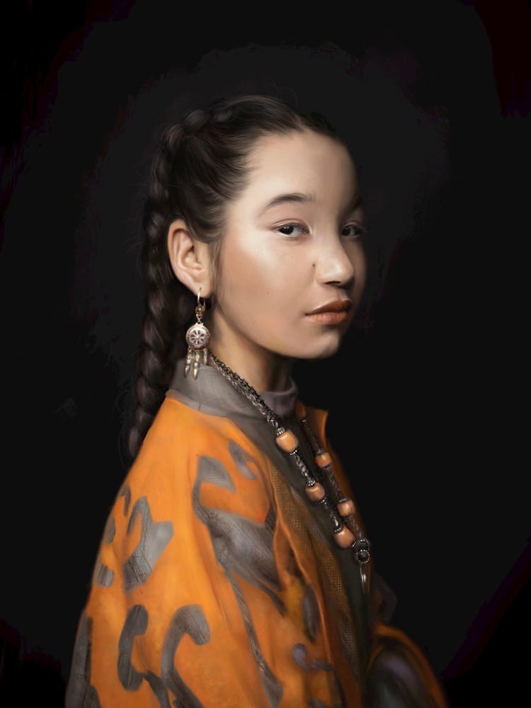 A girl with necklace