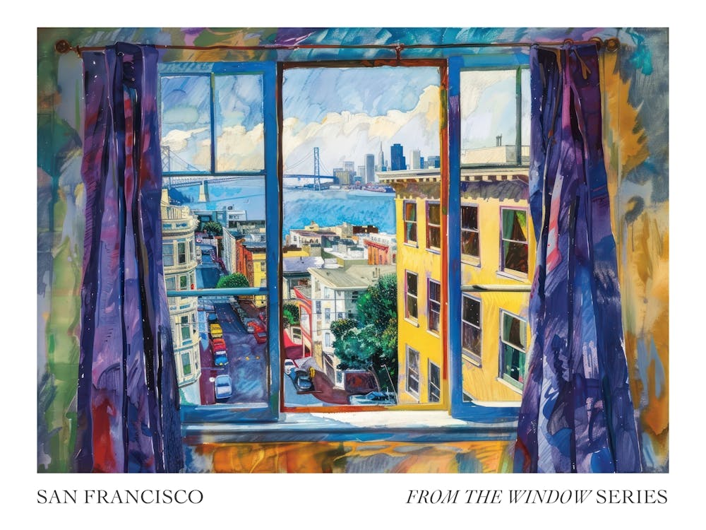 San Francisco From The Window Series Poster Painting 1