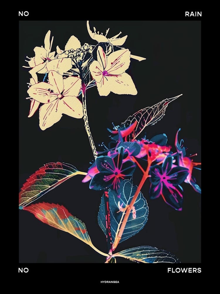 No Rain No Flowers Poster Hydrangea 2