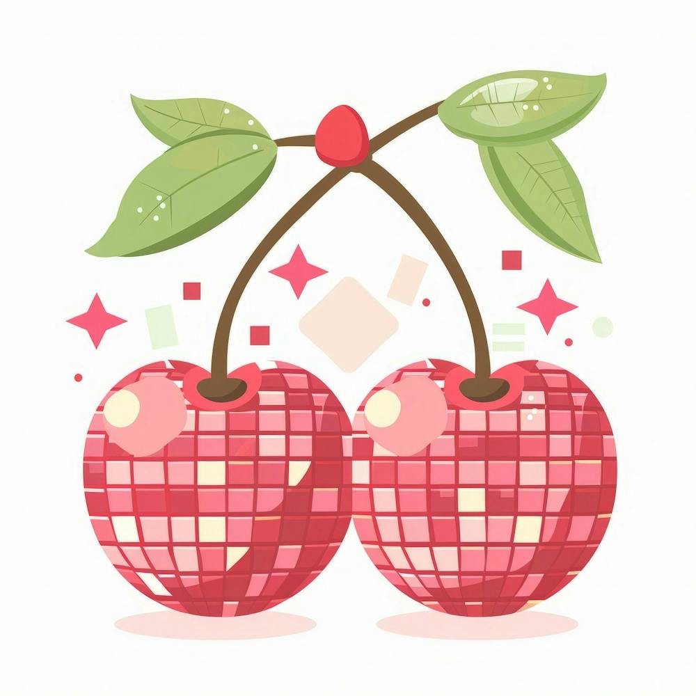 Cherries With Disco Ball