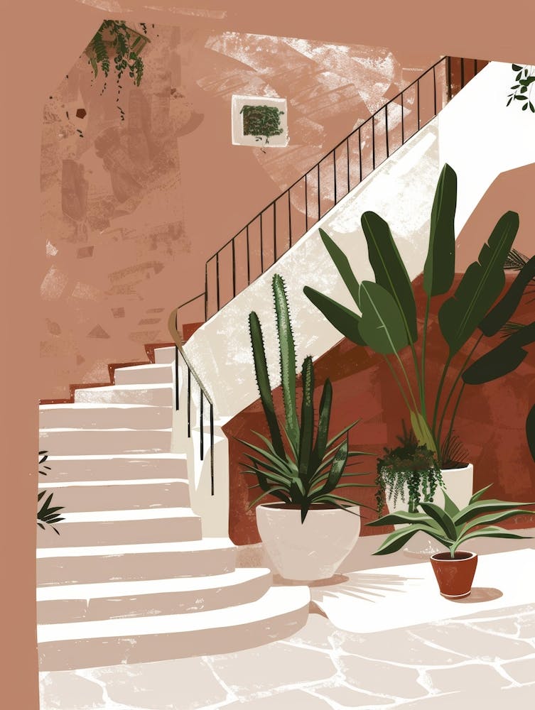 Stairway With Potted Plants 2