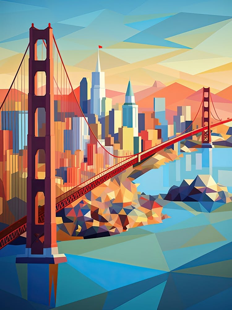 San Francisco, Usa, Geometric Illustration 4