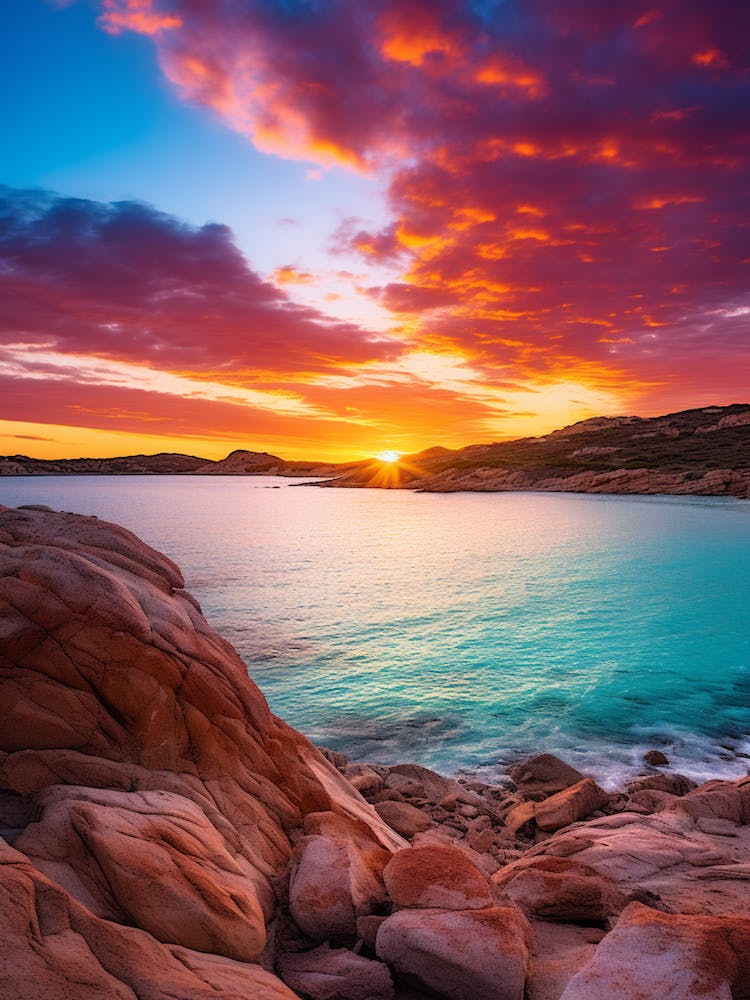 Lucky Bay Australia At Sunset, Vibrant Painting 2