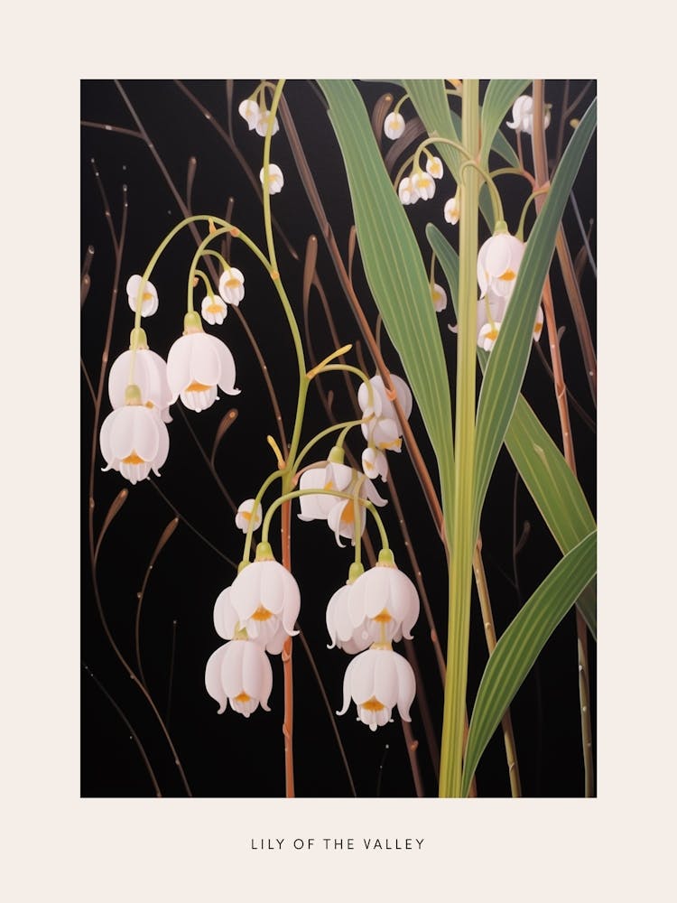 Flower Illustration Lily Of The Valley 1 Poster