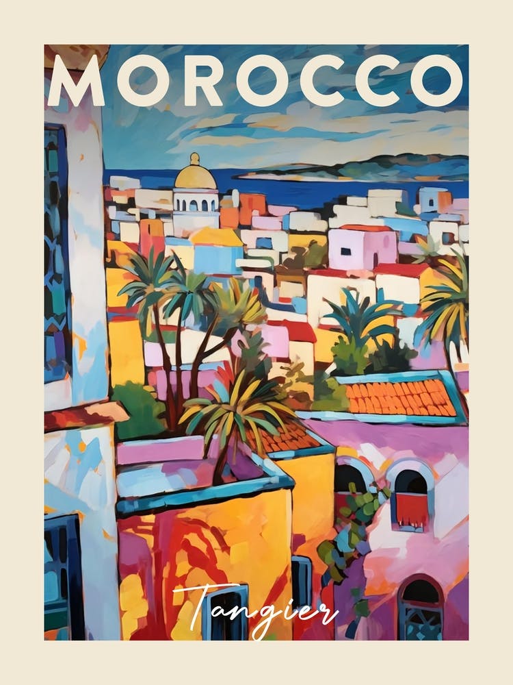 Tangier Morocco 8 Fauvist Painting Travel Poster
