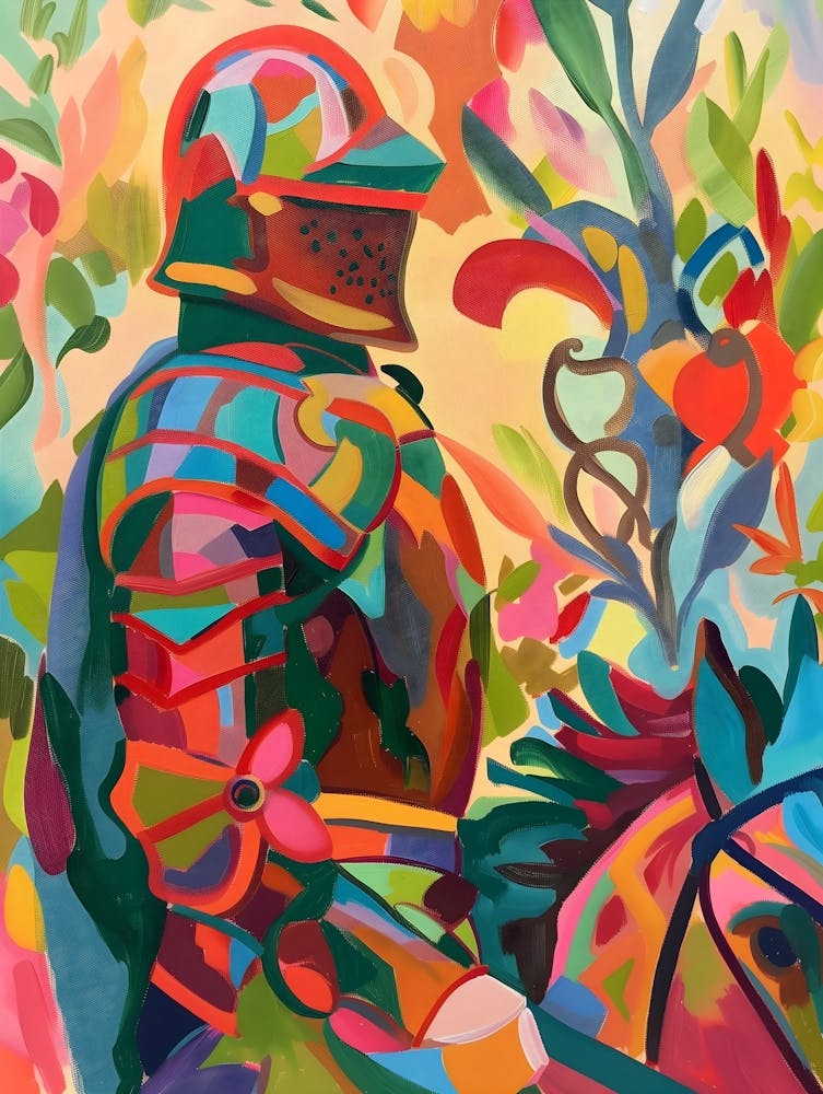 Matisse Inspired, Knight On Horseback, Fauvism Style