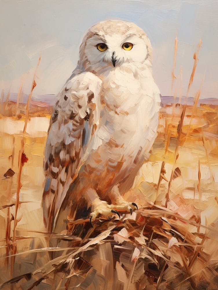 Bird Painting Snowy Owl 3