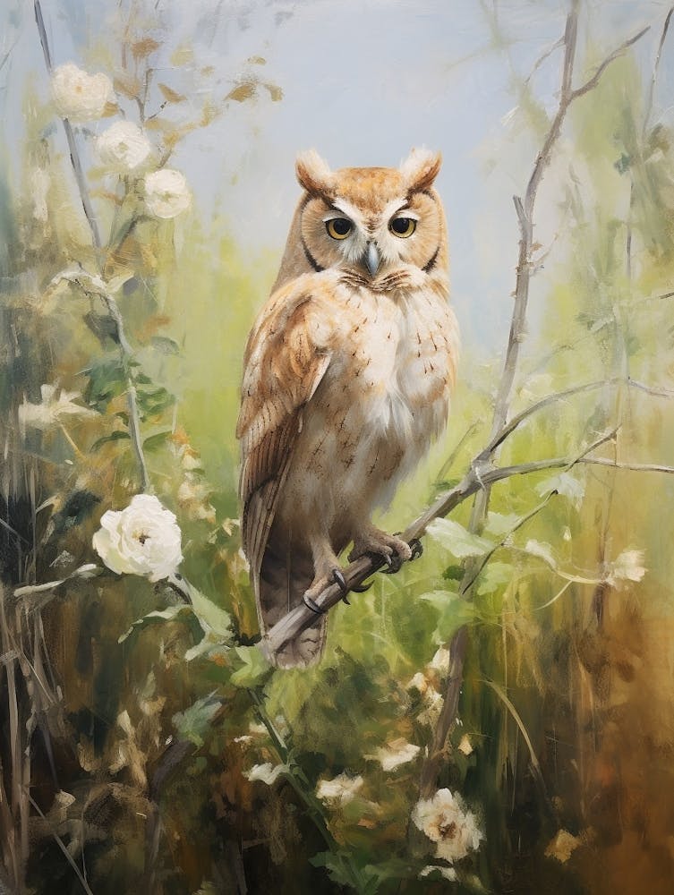 Bird Painting Eastern Screech Owl 4