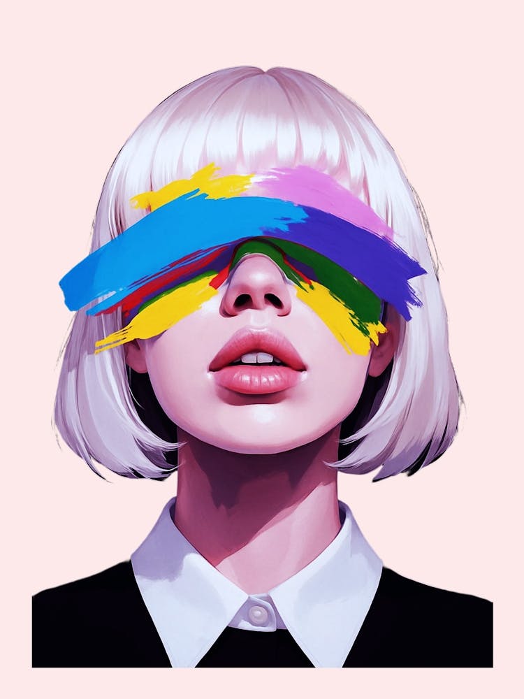 Girl Portrait Abstract Paint Overface Trending Now