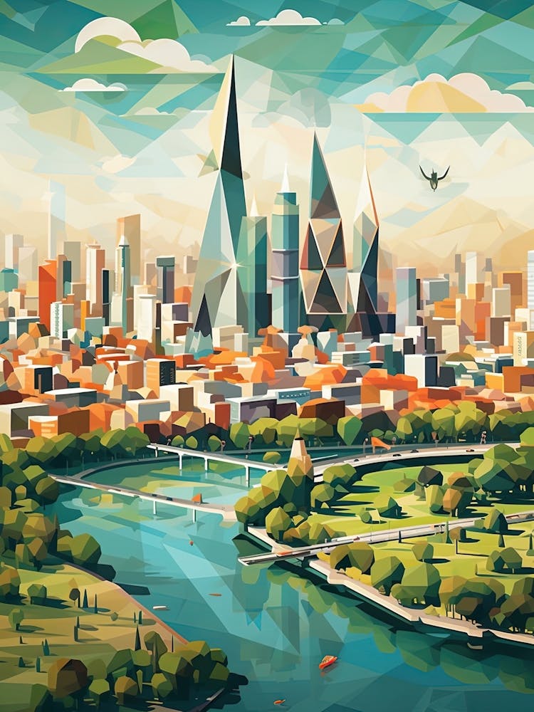 Moscow, Russia, Geometric Illustration 2