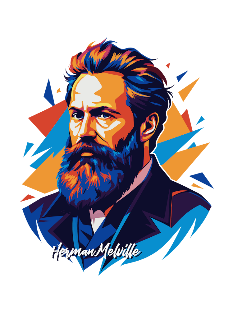 Herman Melville 01 Portrait WPAP Pop Art