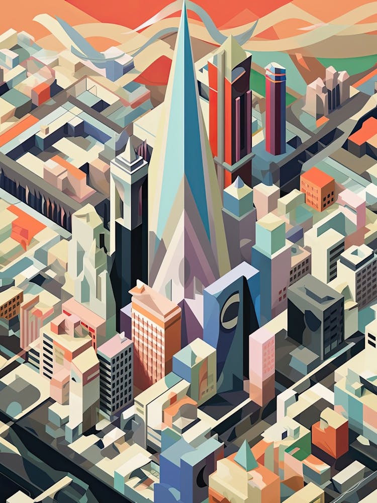 Tokyo, Japan, Geometric Illustration 3