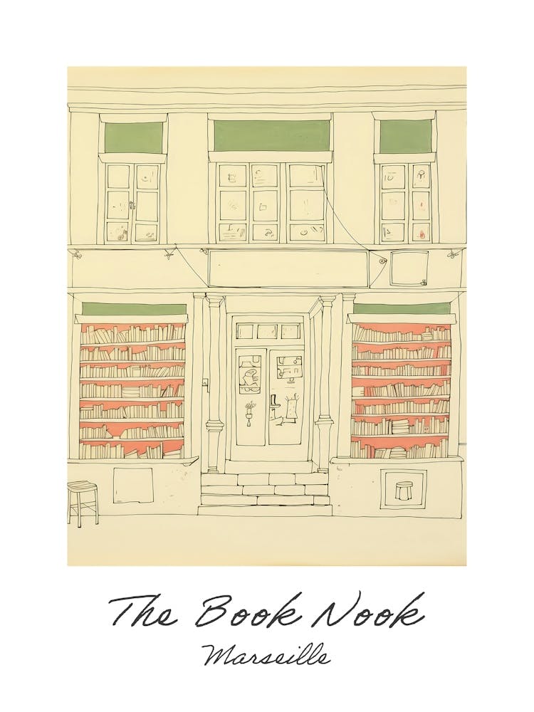 Marseille The Book Nook Pastel Colours 4 Poster