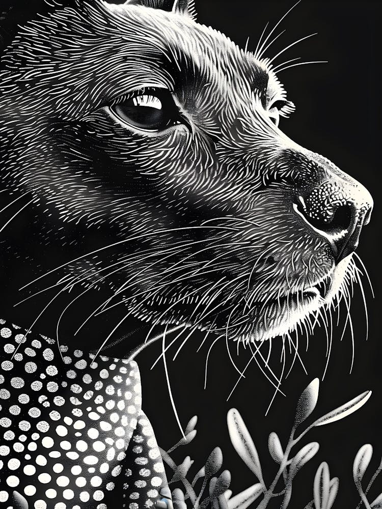 Black And White Drawing Of A Dog