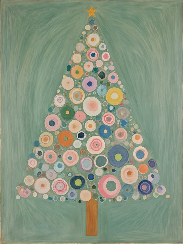 Pastel Abstract Christmas Tree