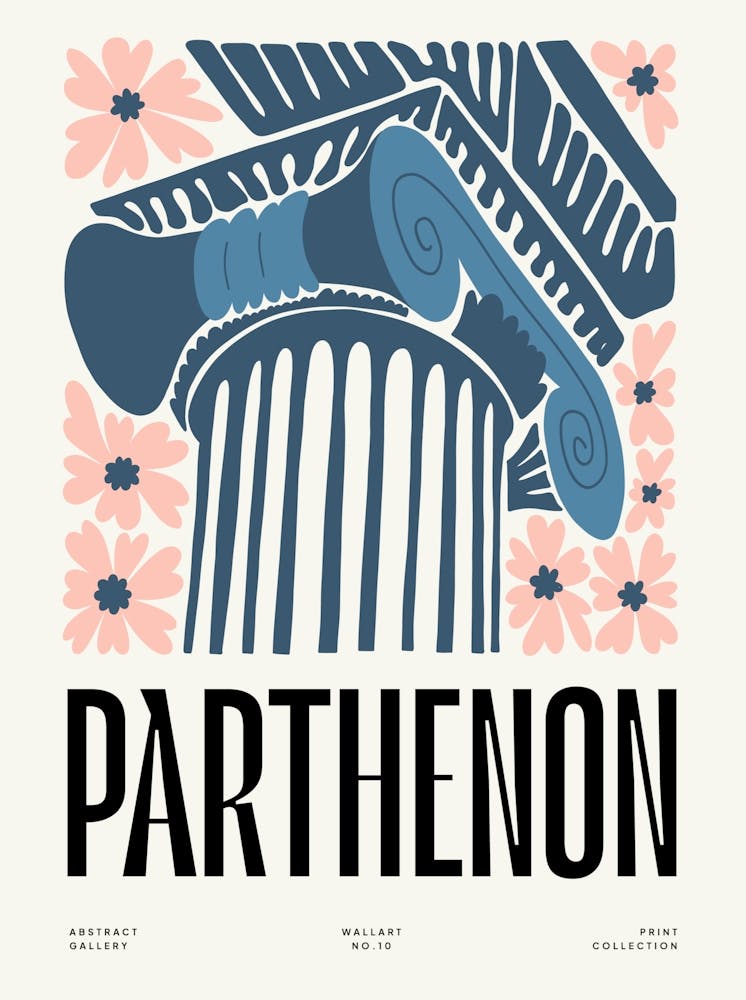 Parthenon Italy Travel Matisse Style