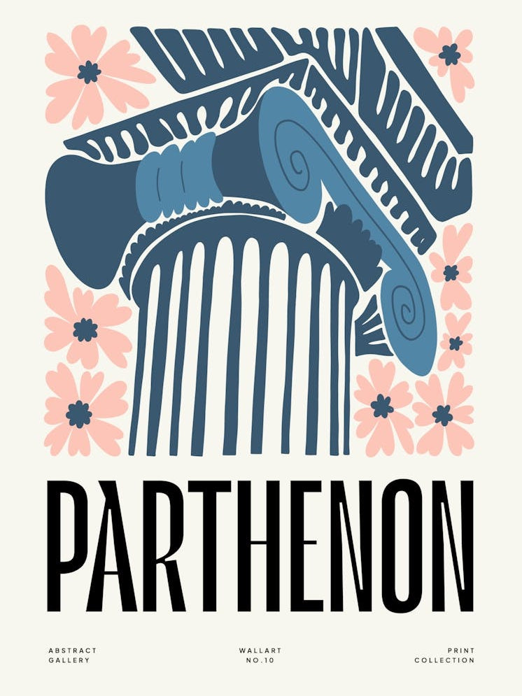 Parthenon Italy Travel Matisse Style